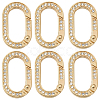 10Pcs Zinc Alloy Crystal Rhinestone Spring Gate Rings FIND-SC0019-51A-1