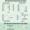 108Pcs 6 Style 304 Stainless Steel Earring Hooks DIY-SC0021-76-2