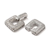 Brass Micro Pave Clear Cubic Zirconia Fold Over Clasps KK-G481-04P-2