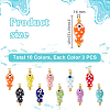 Hand Painted Polka Dot Evil Eye Fish Shaped Glazed Porcelain Pendants PALLOY-GA00055-2