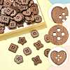 100Pcs 8 Styles 4-Hole Wood Buttons BUTT-FS0001-01B-2