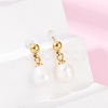 304 Stainless Steel Natural Freshwater Pearl Dangle Stud Earrings X-EJEW-G423-20G-1