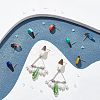 12 Pairs 12 Colors Transparent & Opaque Resin & Walnut Wood Stud Earring RESI-FH0001-42-2