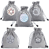 5Pcs 5 Style Star/Moon/Wheel of Life/Flower Pattern Tarot Card Storage Bag TP-CN0001-04-1