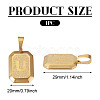 1Pc Stainless Steel Rectangle with Letter Pendants NJEW-TA0001-22U-3