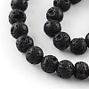 Dyed Natural Lava Rock Gemstone Round Bead Strands X-G-R293-04-1