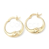 Brass Micro Pave Clear Cubic Zirconia Hoop Earrings KK-H753-01G-1