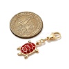 Alloy Enamel Turtle Pendant Decorations HJEW-JM04323-3
