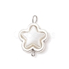Alloy & ABS Plastic Imitation Pearl Star Connector Charms PALLOY-JF03871-3