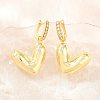 Brass Micro Pave Clear Cubic Zirconia Hoop Dangle Earrings EJEW-G471-30A-G-3