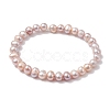 Natural Cultured Freshwater Pearl Potato Beaded Stretch Bracelets BJEW-JB10211-1