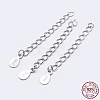 925 Sterling Silver End with Extender Chains and Drop Charms X-STER-F036-26S-48mm-1