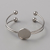304 Stainless Steel Double Wire Cuff Bangle Makings STAS-WH0017-025-1