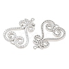 Brass Micro Pave Clear Cubic Zirconia Connector Charms CU-CBA7BFE-03C-P-2