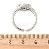 Sacred Heart Brass Micro Pave Cubic Zirconia Cuff Rings for Women RJEW-B117-01P-6