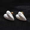 304 Stainless Steel Plastic Imitation Pearl Stud Earrings EJEW-R030-01G-04-3