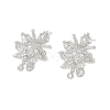 Flower Brass Stud Earring Findings KK-F921-04P-1