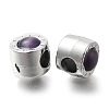 Rack Plating Alloy Glass European Beads FIND-H005-15P-2