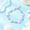 Synthetic Turquoise Starfish Link Bracelets for Women BJEW-JB12469-01-1