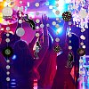 AHADEMAKER Iridescent Disco Theme Paper Garlands HJEW-GA0001-18-4