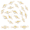 10 Sets Grade AA Natural Cultured Freshwater Pearl Connector Charms with Alloy Slices FIND-DC0003-65-1