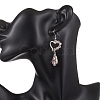 Heart with Teardrop Electroplate Glass Dangle Earrings for Women EJEW-JE06803-2
