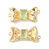 Brass Pave Cubic Zirconia Connector Charms KK-L208-01G-04-1