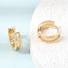 Brass Micro Pave Cubic Zirconia Hoop Earrings KK-CBACA55-01G-5
