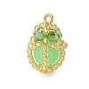 Luminous Handmade Glass Seed Beaded Teardrop Pendants PALLOY-MZ00962-2