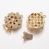 Brass Cubic Zirconia Box Clasps ZIRC-O020-01G-NR-1