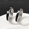 Brass Micro Pave Clear Cubic Zirconia Hoop Earrings EJEW-K276-11P-01-1