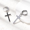 Cross 304 Stainless Steel Polymer Clay Rhinestones Hoop Earrings EJEW-G453-11P-01-3