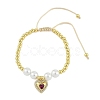Rack Plating Brass Stretchable Bracelets with Cubic Zirconia for Women BJEW-D047-02G-02-1