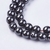 Non-magnetic Synthetic Hematite Bead Strands G-R193-19-8mm-3