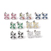 Rack Plating Brass Micro Pave Cubic Zirconia Stud Earrings EJEW-I304-05P-1