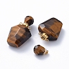 Faceted Natural Tiger Eye Openable Perfume Bottle Pendants G-E564-09E-G-1