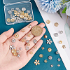 64Pcs 16 Style Brass Bead Caps KK-PH0005-38-3