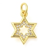 Star Rack Plating Brass Micro Pave Cubic Zirconia Pendants KK-S396-26-1