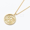 Brass Micro Pave Clear Cubic Zirconia Pendant Necklaces NJEW-J059-01M-3