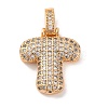 Brass Micro Pave Cubic Zirconia Pendants KK-C076-29T-G01-1