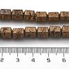 Electroplated Natural Lava Rock Beads Strands G-A251-A01-01D-4