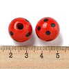 Printed Wood European Beads WOOD-G022-18J-3