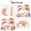 10Pcs 5 Colors Handwork Felt Needle Felting Rainbow Ornaments AJEW-BC0001-98-4