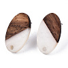 Resin & Walnut Wood Stud Earring Findings MAK-N032-005A-H04-2