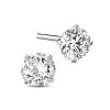 Rhodium Plated 925 Sterling Silver Four Pronged Ear Studs JE420A-01-2