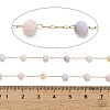 Handmade 304 Stainless Steel Dyed Shell Beads Round Link Chains CHS-B011-03A-G-3