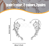 4Pcs 4 Style Crystal Rhinestone Butterfly Climber Wrap Around Earrings EJEW-HY0001-05-2