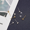 Brass Post Earring Findings KK-SC0001-61-7