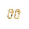 Ion Plating(IP) 304 Stainless Steel Hollow Rectangle Stud Earrings for Woman EJEW-N097-002LG-1