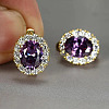 Brass Cubic Zirconia Hoop Earrings WGD6818-02-1